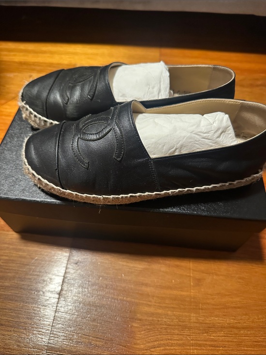 CHANEL Shoes - Women’s Black Chanel Leather Espadrilles
